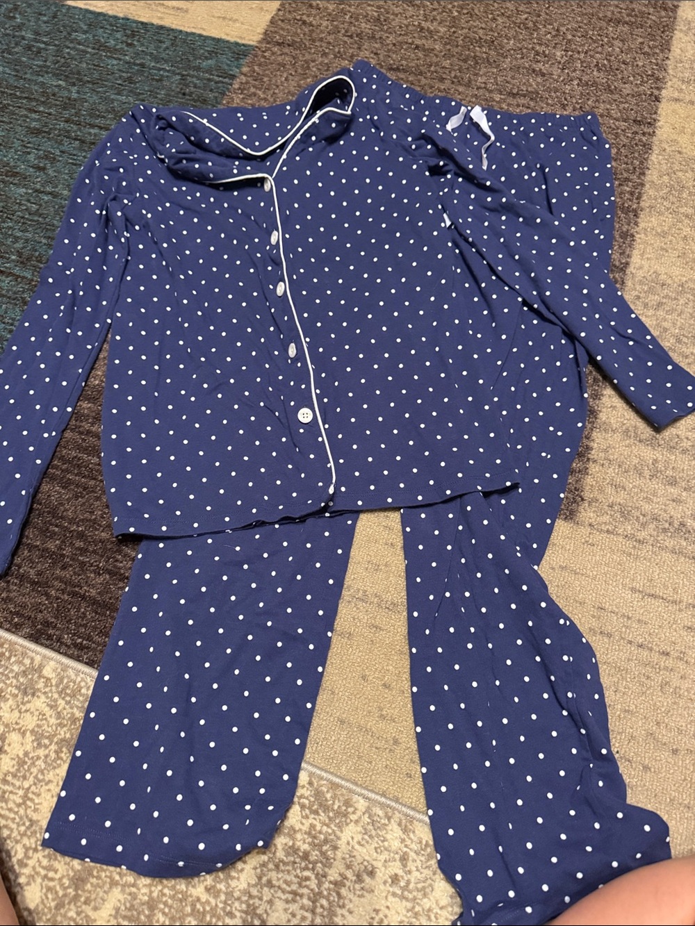 croft & barrow Navy Blue Polka Dot Pajama Set